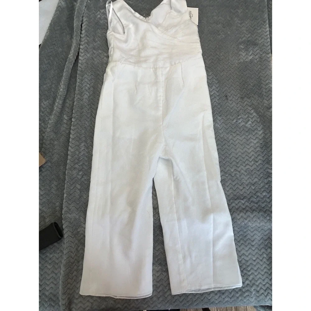 David's Bridal girls Siobhan Jumpsuits Soft White Formal Wedding Flower Girl 5/6
